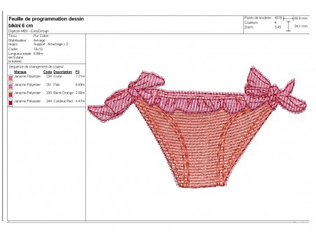 Instant download machine embroidery design  applique child bikini