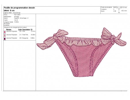 Instant download machine embroidery design  applique child bikini