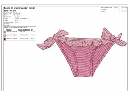 Instant download machine embroidery design  applique child bikini