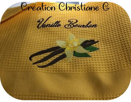 Motif de broderie machine vanille Bourbon