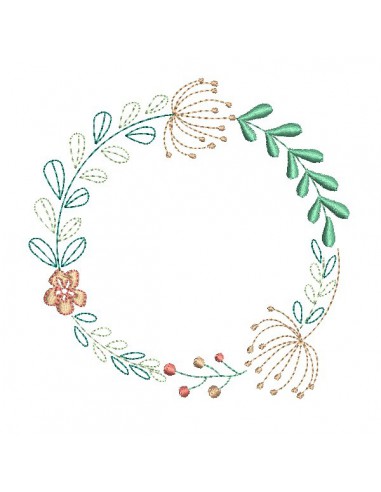 Instant download machine  embroidery design coral  frame