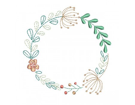 Instant download machine  embroidery design coral  frame