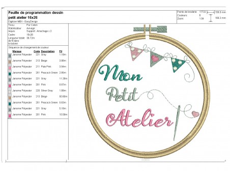 Instant download machine embroidery design sewing workshop