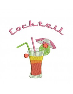 Motif de broderie cocktail