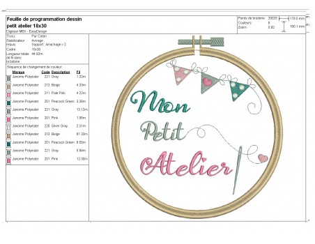Instant download machine embroidery design sewing workshop