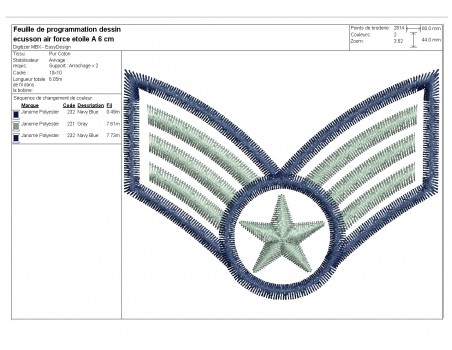 Instant download machine embroidery  design air force badge