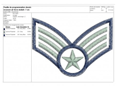 Instant download machine embroidery  design air force badge