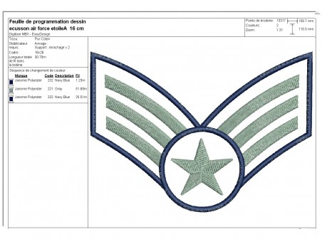 Instant download machine embroidery  design air force badge