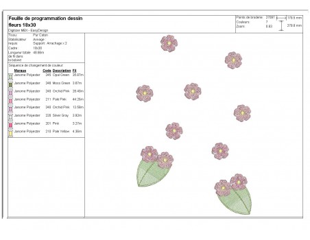 Instant download machine  embroidery design frieze of flowers