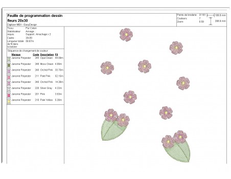 Instant download machine  embroidery design frieze of flowers