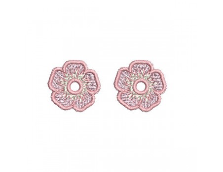 Motif de broderie machine petites  fleurs charms ou oeillets