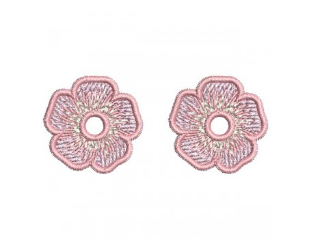 Motif de broderie machine petites  fleurs charms ou oeillets