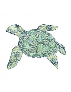 Instant download machine embroidery sea turtle