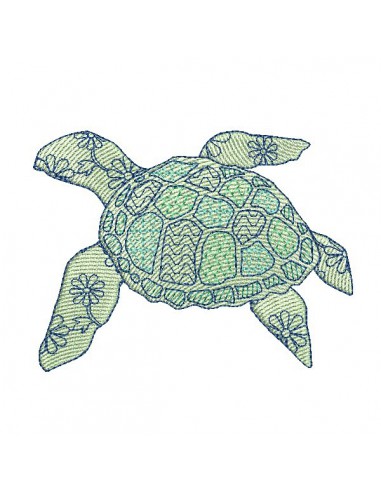 Instant download machine embroidery sea turtle