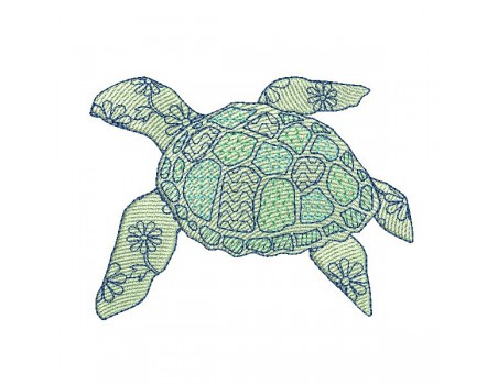 Instant download machine embroidery sea turtle