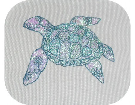 Motif de broderie machine tortue de mer en mylar