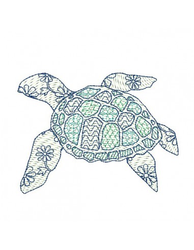 Instant download machine embroidery design  sea turtle