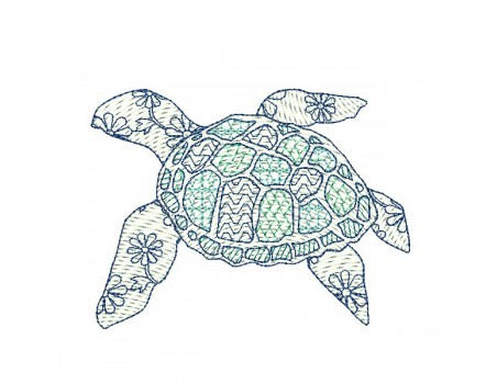 Instant download machine embroidery design  sea turtle