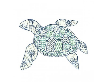 Motif de broderie machine tortue de mer en mylar