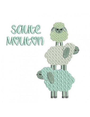 Motif de broderie machine saute mouton