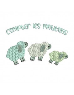 Motif de broderie machine compter les moutons