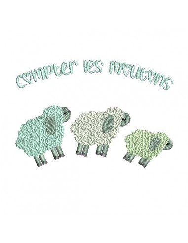 Motif de broderie machine compter les moutons