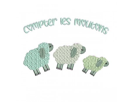 Motif de broderie machine compter les moutons