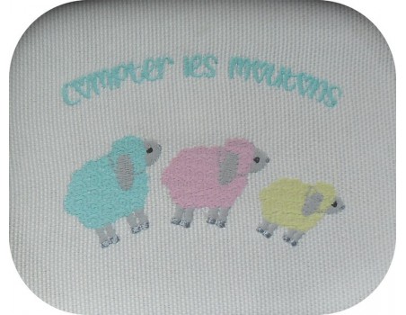 Motif de broderie machine compter les moutons