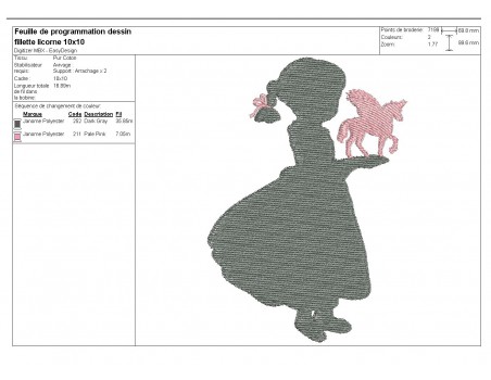 Instant download machine embroidery silhouette little girl with a balloon