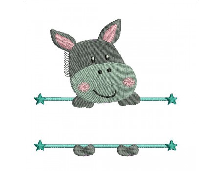 embroidery design little donkey