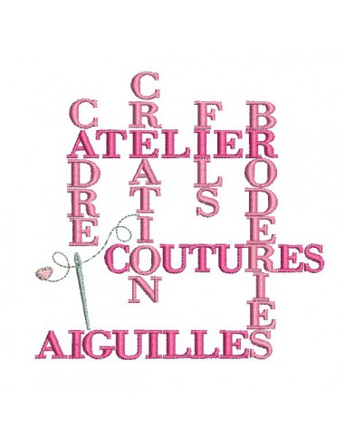 Motif de broderie machine  texte broderie couture