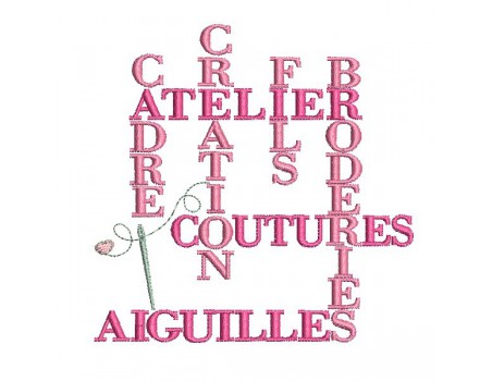 Motif de broderie machine  texte broderie couture