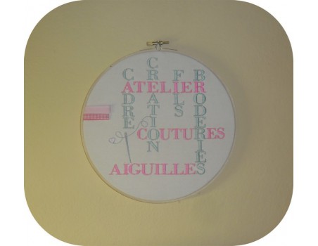 Motif de broderie machine  texte broderie couture