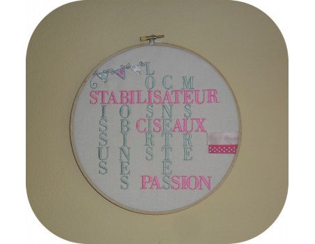 Motif de broderie machine  texte fournitures couture et  broderie