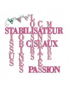 Motif de broderie machine  texte fournitures couture et  broderie