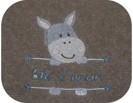 embroidery design little donkey