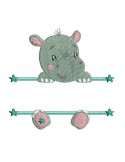 instant download machine embroidery design customizable hippopotamus boy