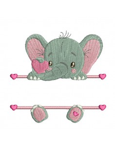 instant download machine embroidery design customizable elephant boy