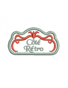 motif de broderie etiquette rétro