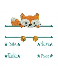 Motif de broderie machine renard journal de naissance garçon