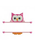 instant download machine embroidery design customizable owl girl