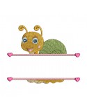instant download machine embroidery design customizable snail girl