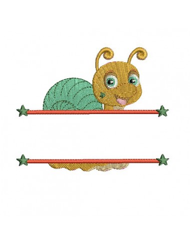 instant download machine embroidery design customizable snail girl