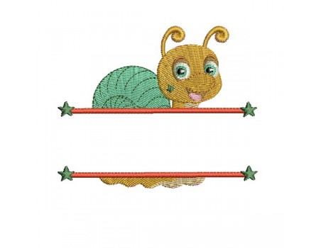 instant download machine embroidery design customizable snail girl