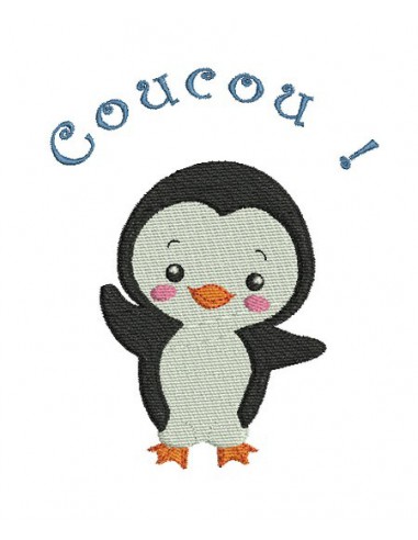 Motif de broderie pinguin