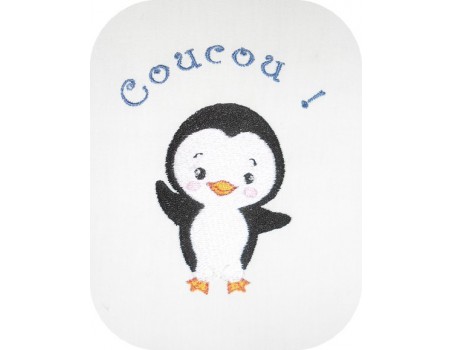 Motif de broderie pinguin