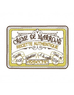 Motif de broderie machine  crème de marrons de l' Ardèche