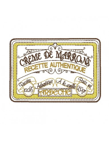 Motif de broderie machine  crème de marrons de l' Ardèche