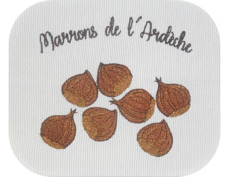 Instant download machine embroidery design Ardèche Chestnut cream