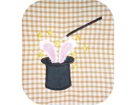 Motif de broderie lapin magique